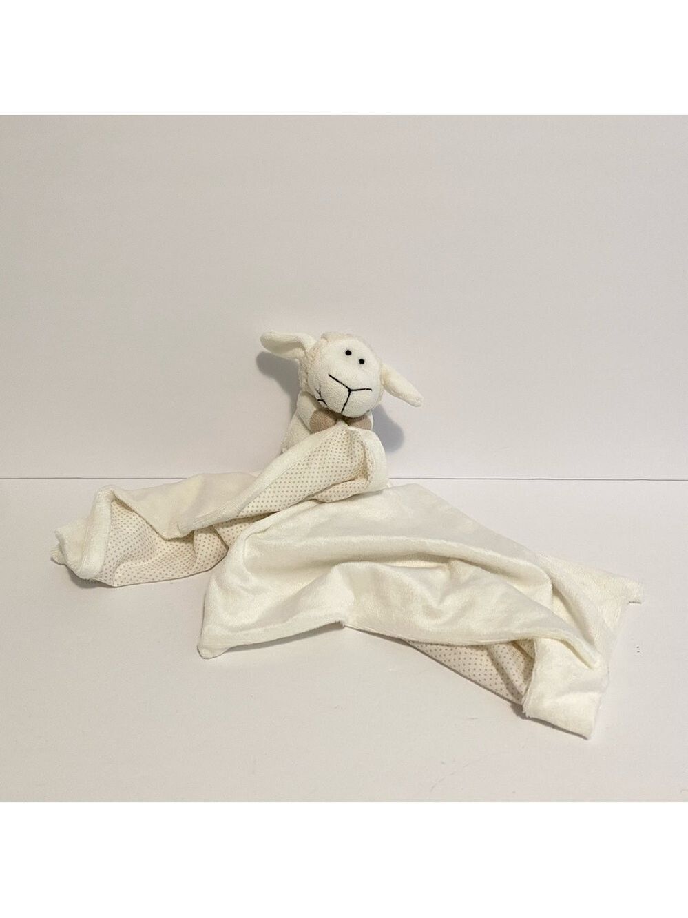 Trois Moutons White Sheep Lovey Baby Security Blanket Lamb Soft Thin Blanket Toy